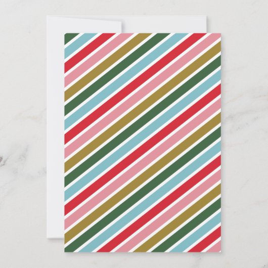 Merry & Bright Retro Kleurrijke Witte Kerstfeest Kaart (Achterkant)