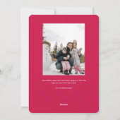 Merry & Bright Retro Magenta Holiday-fotokaart Feestdagenkaart (Achterkant)