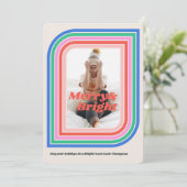 Merry & Bright Retro Stripe Holiday-fotokaart Kaart (Staand voorkant)