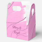 Merry & Bright roze krullende doodle design girly  Bedankdoosjes (Geopend)