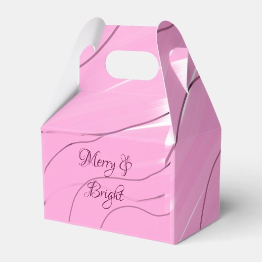 Merry & Bright roze krullende doodle design girly  Bedankdoosjes (Voorkant Zijde)