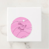 Merry & Bright roze krullende doodle design girly  Bedankjes Labels (In situ)