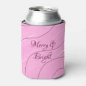 Merry & Bright roze krullende doodle design girly  Blikjeskoeler (Blikje Voorkant)