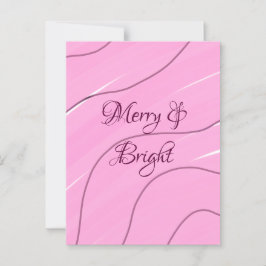 Merry & Bright roze krullende doodle design girly  Briefkaart