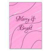 Merry & Bright roze krullende doodle design girly  Kaart (Achterkant)