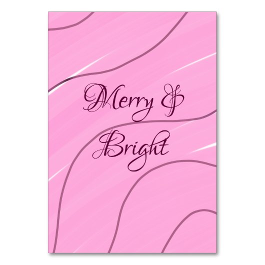 Merry & Bright roze krullende doodle design girly  Kaart (Voorkant)