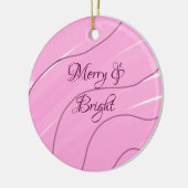 Merry & Bright roze krullende doodle design girly  Keramisch Ornament (Links)