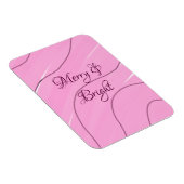 Merry & Bright roze krullende doodle design girly  Magneet (Rechterzijde)