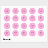 Merry & Bright roze krullende doodle design girly  Ronde Sticker (Vel)