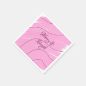 Merry & Bright roze krullende doodle design girly  Servet (Hoek)