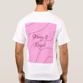 Merry & Bright roze krullende doodle design girly  T-shirt (Achterkant)