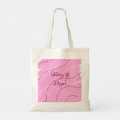 Merry & Bright roze krullende doodle design girly  Tote Bag (Achterkant)
