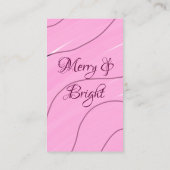 Merry & Bright roze krullende doodle design girly  Visitekaartje (Achterkant)