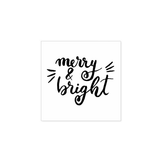 Merry & Bright Rubberstempel (Afrduk)