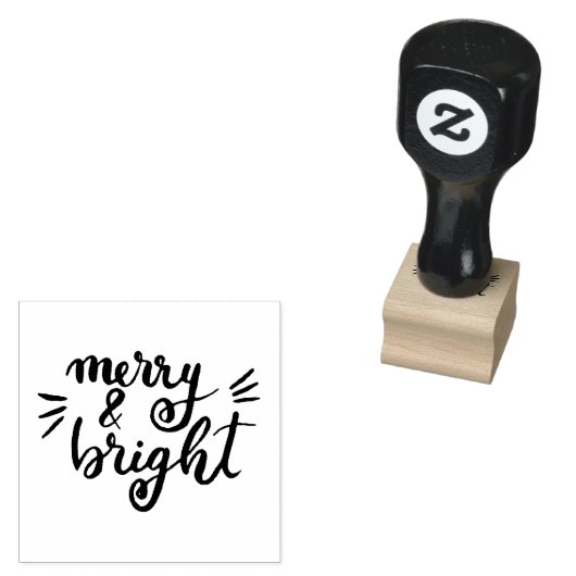Merry & Bright Rubberstempel (Gestempeld)