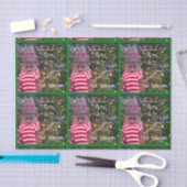 Merry Bright Rustic Snowman Naam Groen Patroon Tissuepapier (Craft)