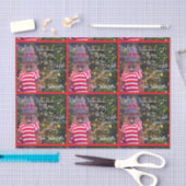 Merry Bright Rustic Snowman Naam Red Pattern Schat Tissuepapier (Craft)