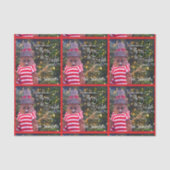 Merry Bright Rustic Snowman Naam Red Pattern Schat Tissuepapier (Voorkant)