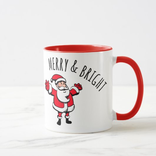 Merry & Bright Santa 11 oz Two-Tone Mok (Rechts)