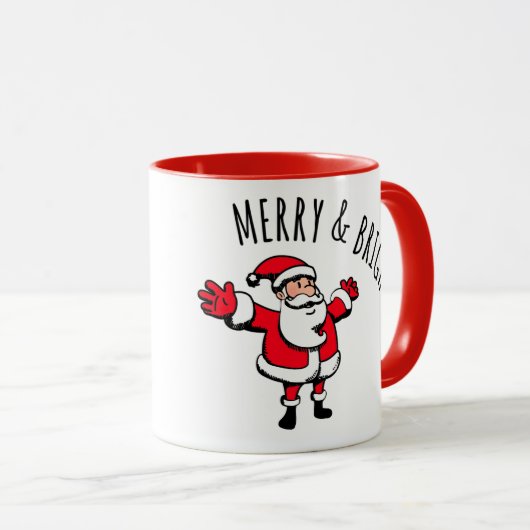 Merry & Bright Santa 11 oz Two-Tone Mok (Voorkant rechts)