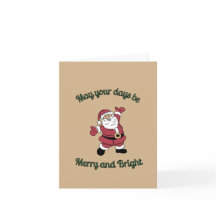 Merry Bright Santa Cartoon Kaart