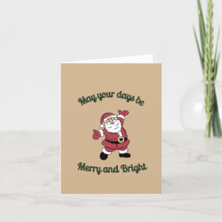 Merry Bright Santa Cartoon Kaart