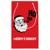Merry & Bright Santa Gift Bag - Kerstvakantie Klein Cadeauzakje (Achterkant)