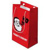 Merry & Bright Santa Gift Bag - Kerstvakantie Klein Cadeauzakje (Achterkant Gekanteld)