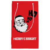 Merry & Bright Santa Gift Bag - Kerstvakantie Klein Cadeauzakje (Voorkant)