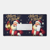 Merry Bright Santa Holding Lantern Illustration Bureaumat (Keyboard & Muis)