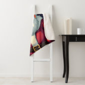 Merry Bright Santa Holding Lantern Illustration Sherpa Deken (In situ)