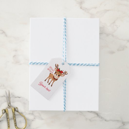 Merry&Bright Schattig Rendier Cadeaulabel (Met Touw)