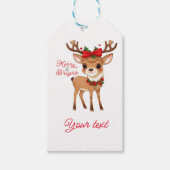 Merry&Bright Schattig Rendier Cadeaulabel (Voorkant)