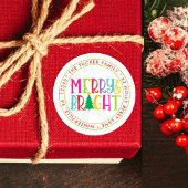 Merry & Bright Schattige Christmas Return Adres La Ronde Sticker