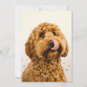 Merry & Bright Schattige Doodle Dog Christmas Feestdagenkaart (Achterkant)