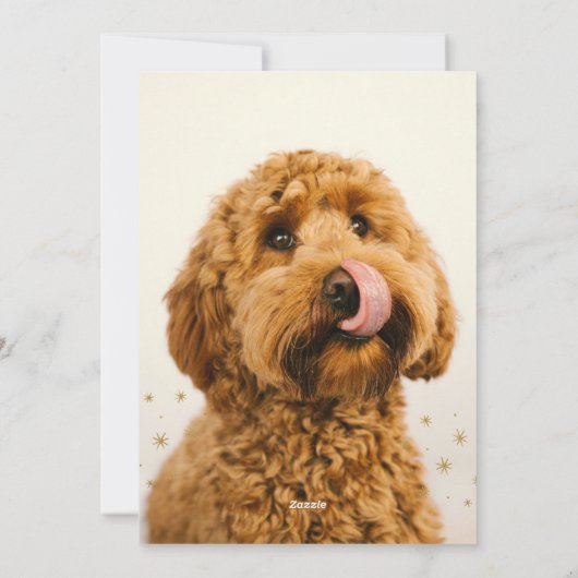 Merry & Bright Schattige Doodle Dog Christmas Feestdagenkaart (Achterkant)