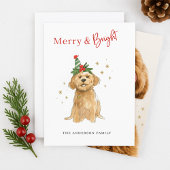 Merry & Bright Schattige Doodle Dog Christmas Feestdagenkaart