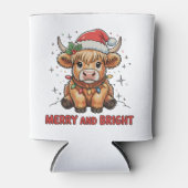 Merry & Bright Schattige Highland Baby Koe Kerst Blikjeskoeler (Voorkant)