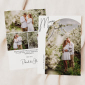 Merry + Bright Script Boog Foto Feestdagenkaart