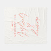 Merry & Bright script tekst rood en wit Kerstmis Fleece Deken (Voorkant (Horizontaal))