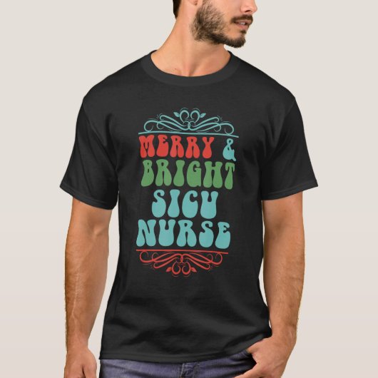 Merry & bright sicu nurse t-shirt (Voorkant)
