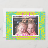 Merry Bright Snowflake Moderne Maximale Foto Feestdagenkaart (Voorkant)