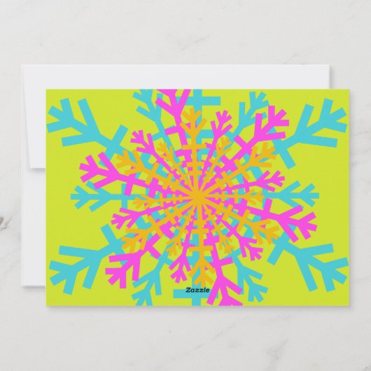 Merry Bright Snowflake Moderne Maximale Foto Feestdagenkaart (Achterkant)