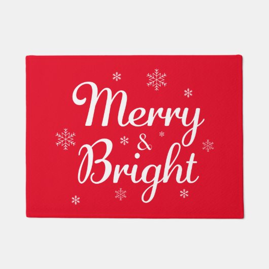 Merry & Bright Snowflakes Deurmat (Voorkant)