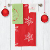 Merry Bright Snowflakes Monogram Kerstmis Bad Handdoek