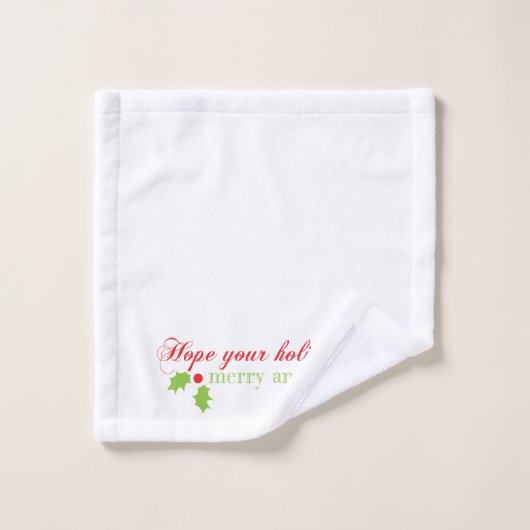 Merry Bright Snowflakes Monogram Kerstmis Bad Handdoek (Wasdoekje)