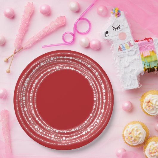 Merry & Bright Sparking Lights Chic Holiday Party Papieren Bordje (Feest)