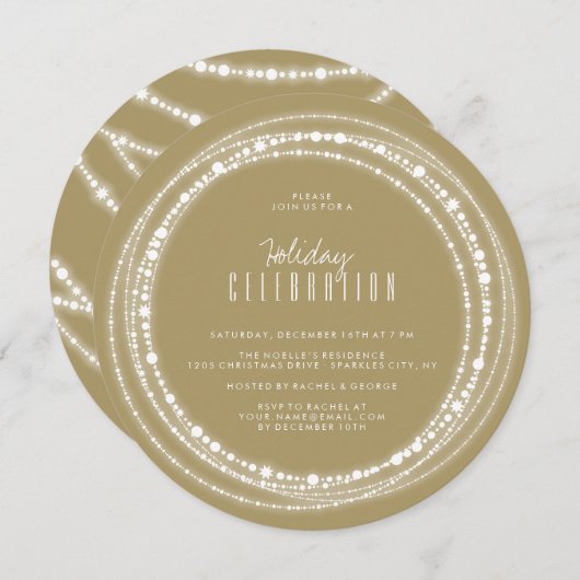 Merry & Bright Sparkles Chic Holiday Party nodigt  Kaart (Voorkant / Achterkant)