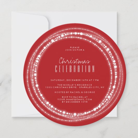 Merry & Bright Sparkles Chic Holiday Party nodigt  Kaart (Voorkant)