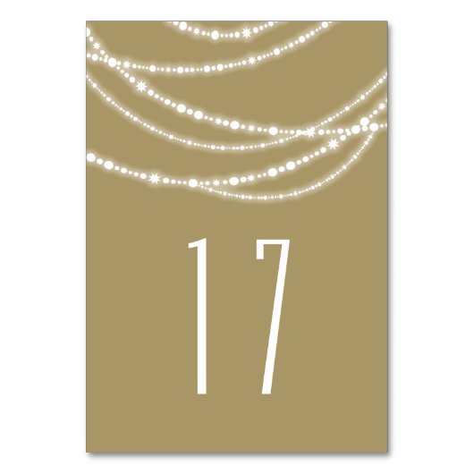 Merry & Bright Sparkles Vakantietafel Nummer Kaart (Voorkant)